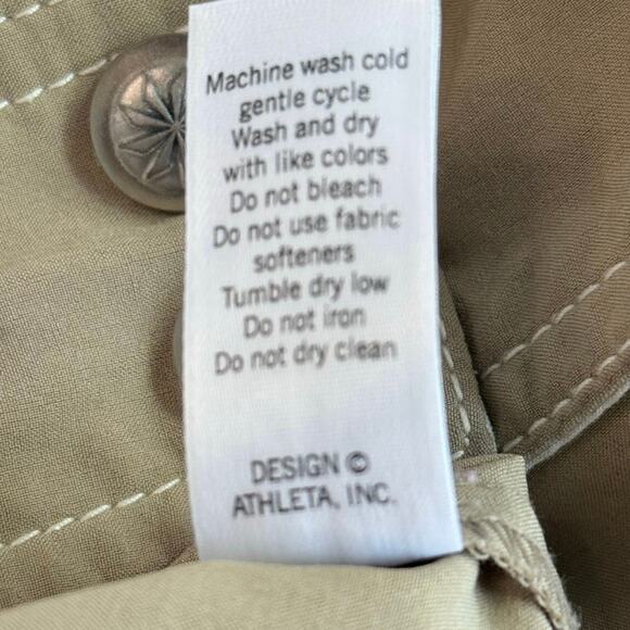 Athleta Pleated Tan Skirt with Shorts Women's 2P Zipper and Button Closure - Picture 9 of 11